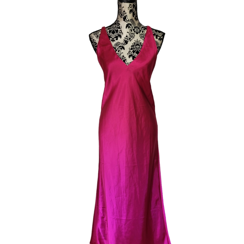 Vintage Frederick's of Hollywood Slip Dress Sexy Barbiecore Pink Size Small